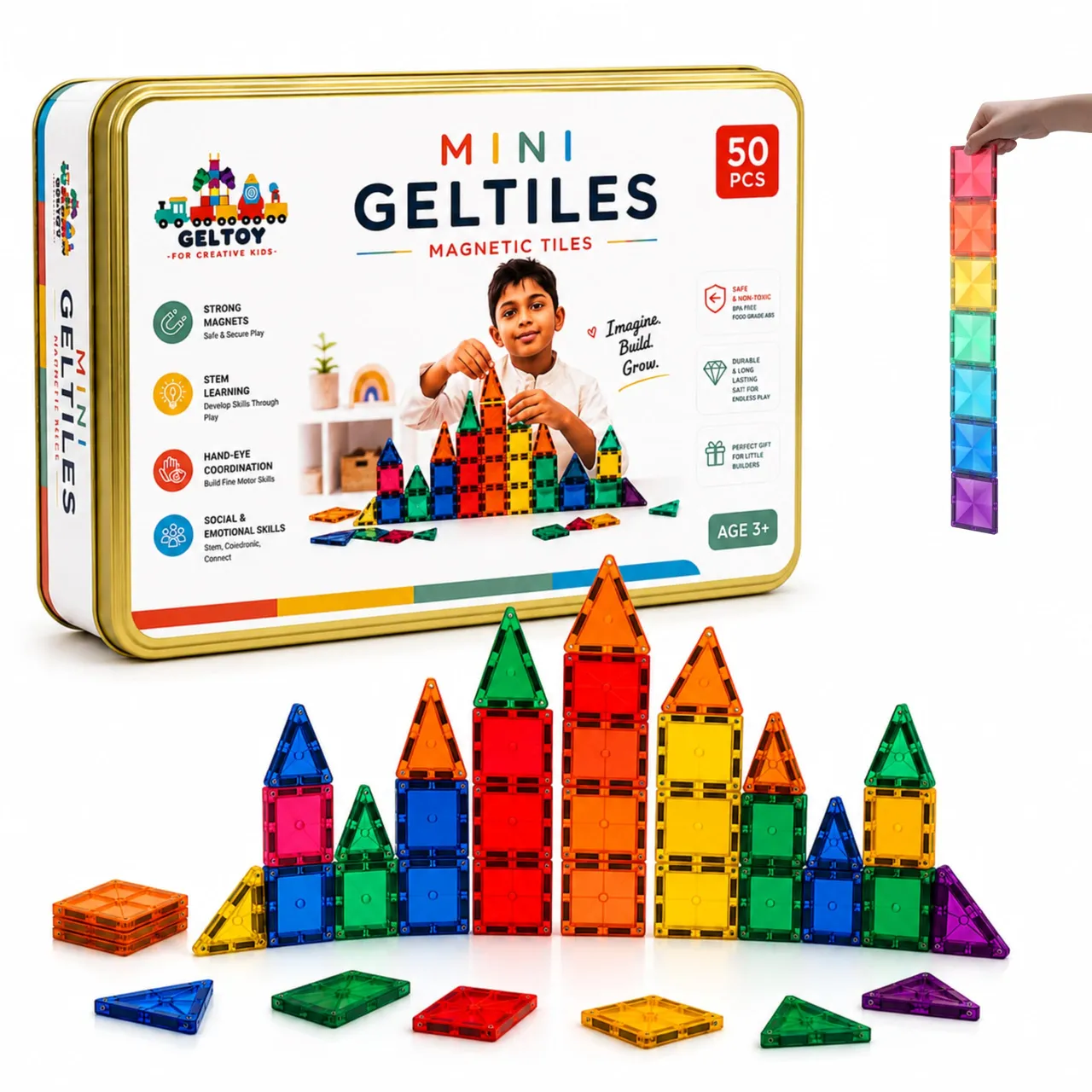 50 Mini Magnetic Tiles