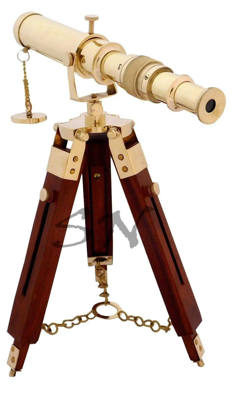 Brass Spyglass On A Tripod