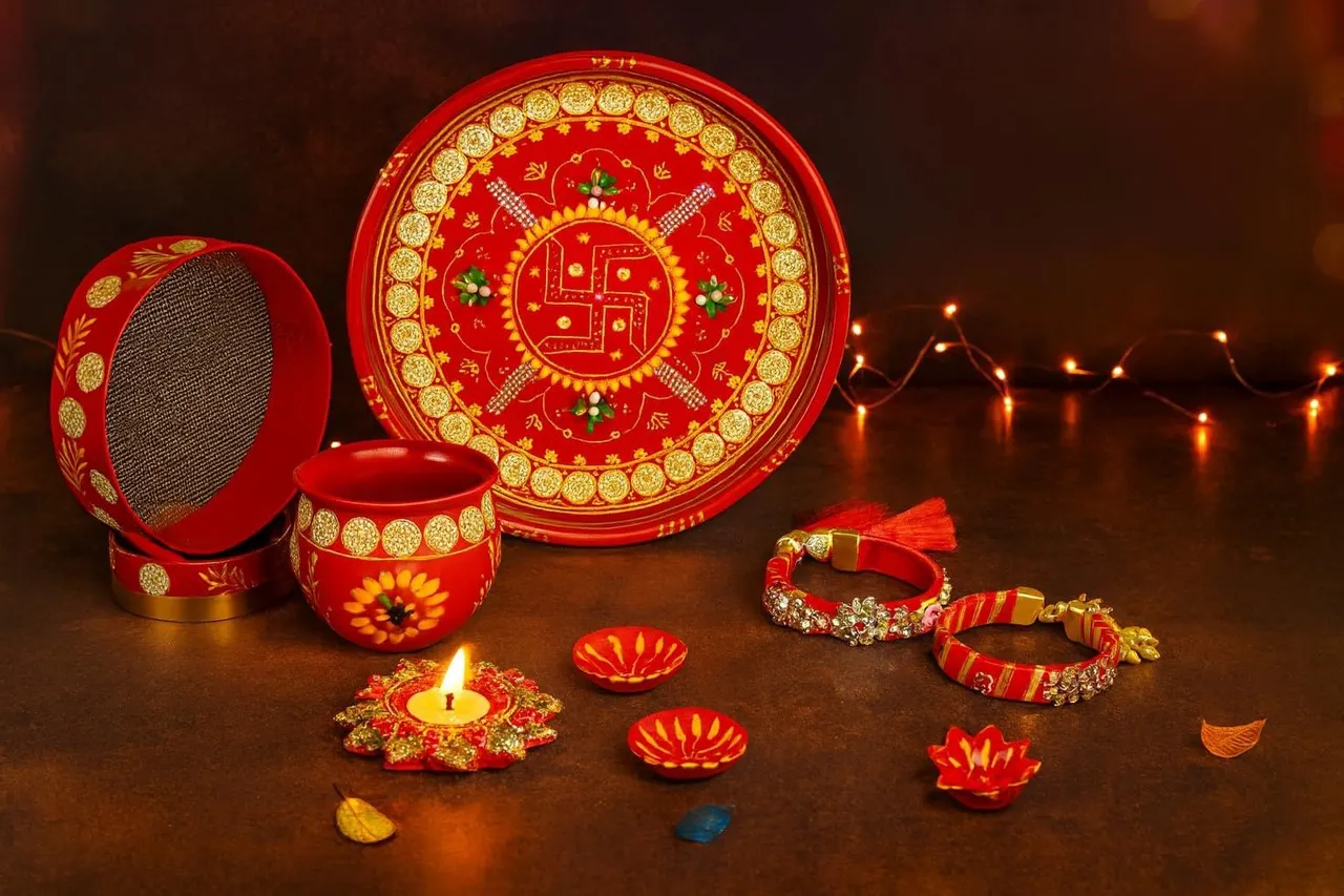 Handcrafted Karwa Thali Set