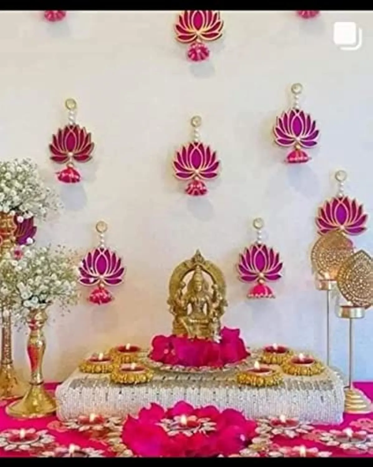 Jhumki Lotus Wall Garland