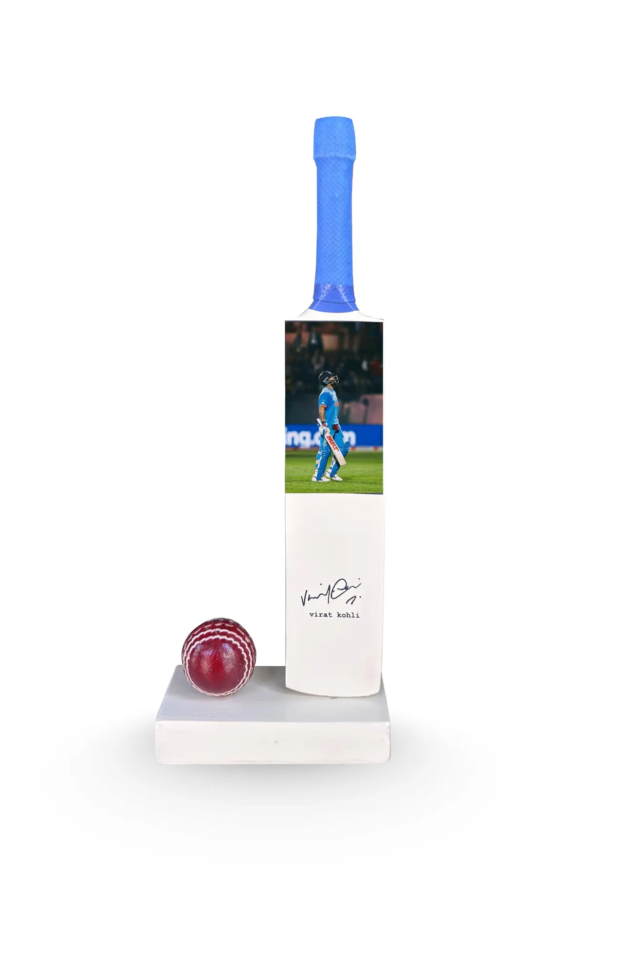 Mini Kohli Bat On A Stand