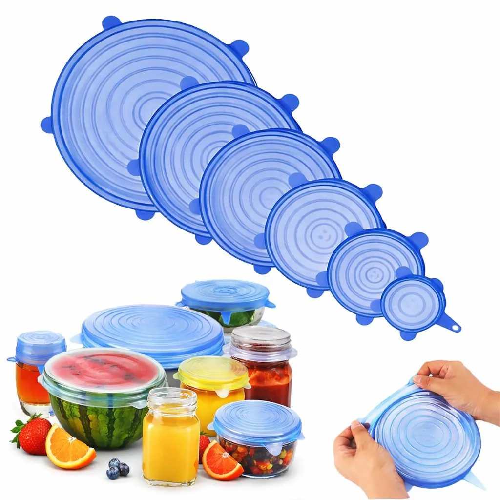 Silicone Stretch Lids, Six